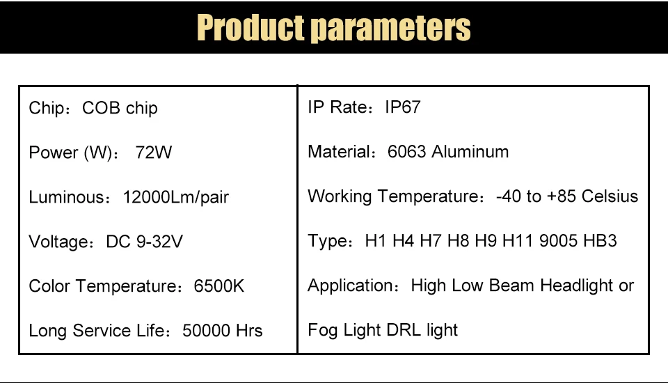 Avacom H4 светодиодный H7 H11 лед лампа фары автомобиля 9005/HB3 9006/HB4 COB 12000Lm 6500K 72W 12V 24V светодиодный H1 Мини авто лампочка 2 шт