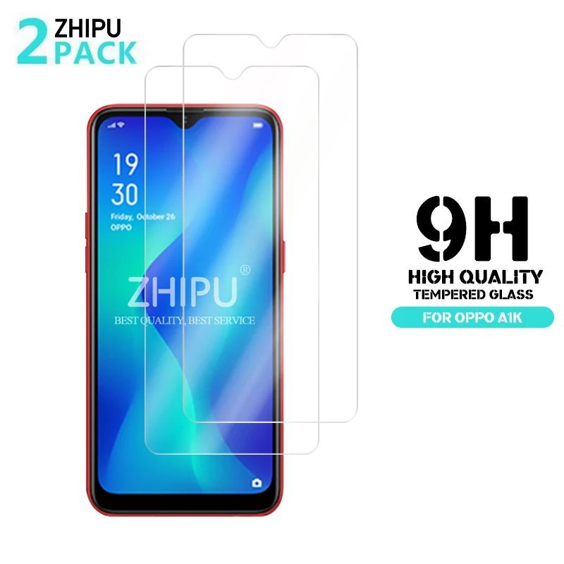 

2 Pcs Tempered Glass For Oppo A1k Glass Screen Protector 2.5D 9H Premium Tempered Glass For Oppo A1k Protective Film