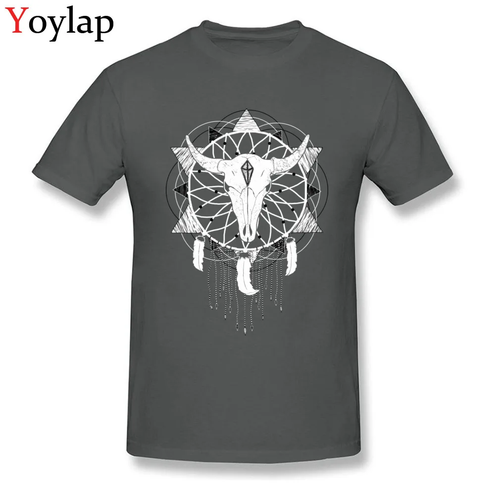 Funny Casual Tops Shirt Crew Neck Summer 100% Cotton Short Sleeve T-Shirt for Men Dreamcatcher Printed On Tee-Shirts carbon