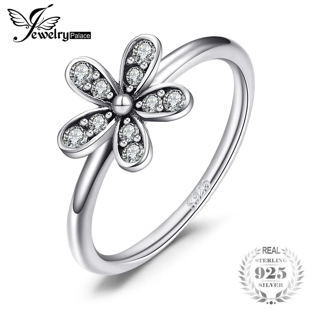 Jewelrypalace 925 Sterling Silver Shimmering Daisy Cubic Zirconia Ring Gift For Women Anniversary Gifts Fashion Jewelry Hot Sale