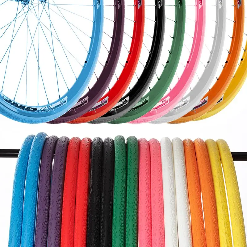 700x23C Fixed Gear Solid Tire Inflation Free Flat Bicycle Tires Vacuum Tyre Tube