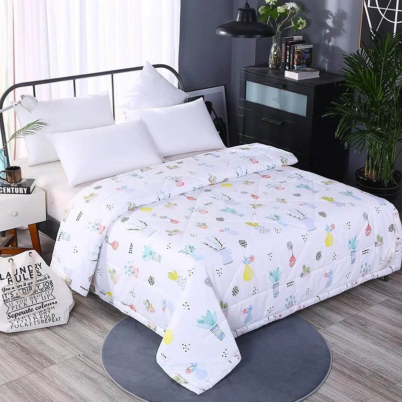 Luxury Cotton Summer Quilts Twin Single Queen Blankets High