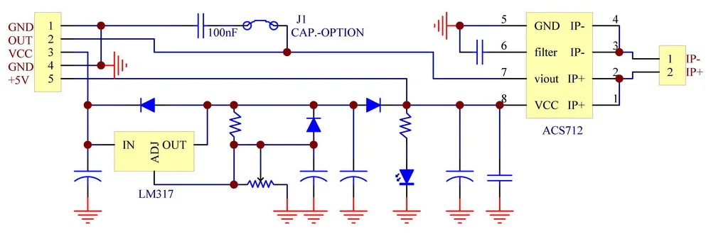 Монтажная панель +/ 5Amp AC/DC плата модуля датчика тока на основе ACS712|current sensor|dc current