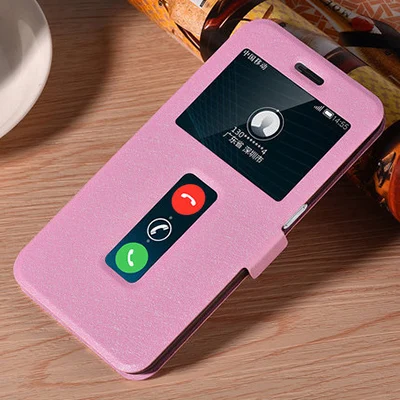 Open window PU leather case For ZTE Blade V7 Lite protect shell V 7 Lite phone cases For ZTE Blade V7Lite flip case back cover - Цвет: pink