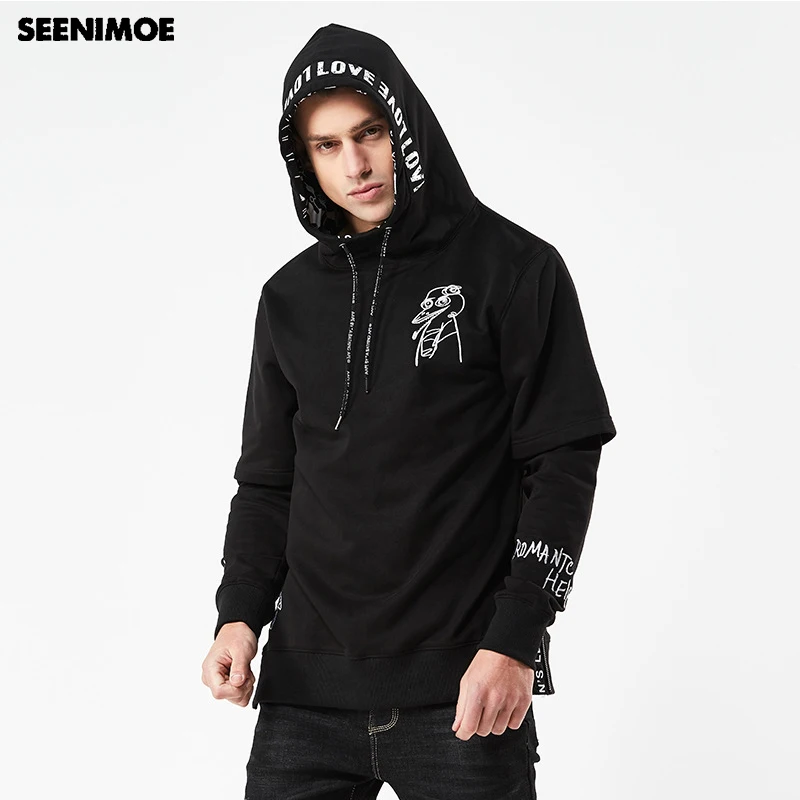 Seenimoe 2019 New Fashion High Street Hoodies Men Full Sleeve Cotton ...