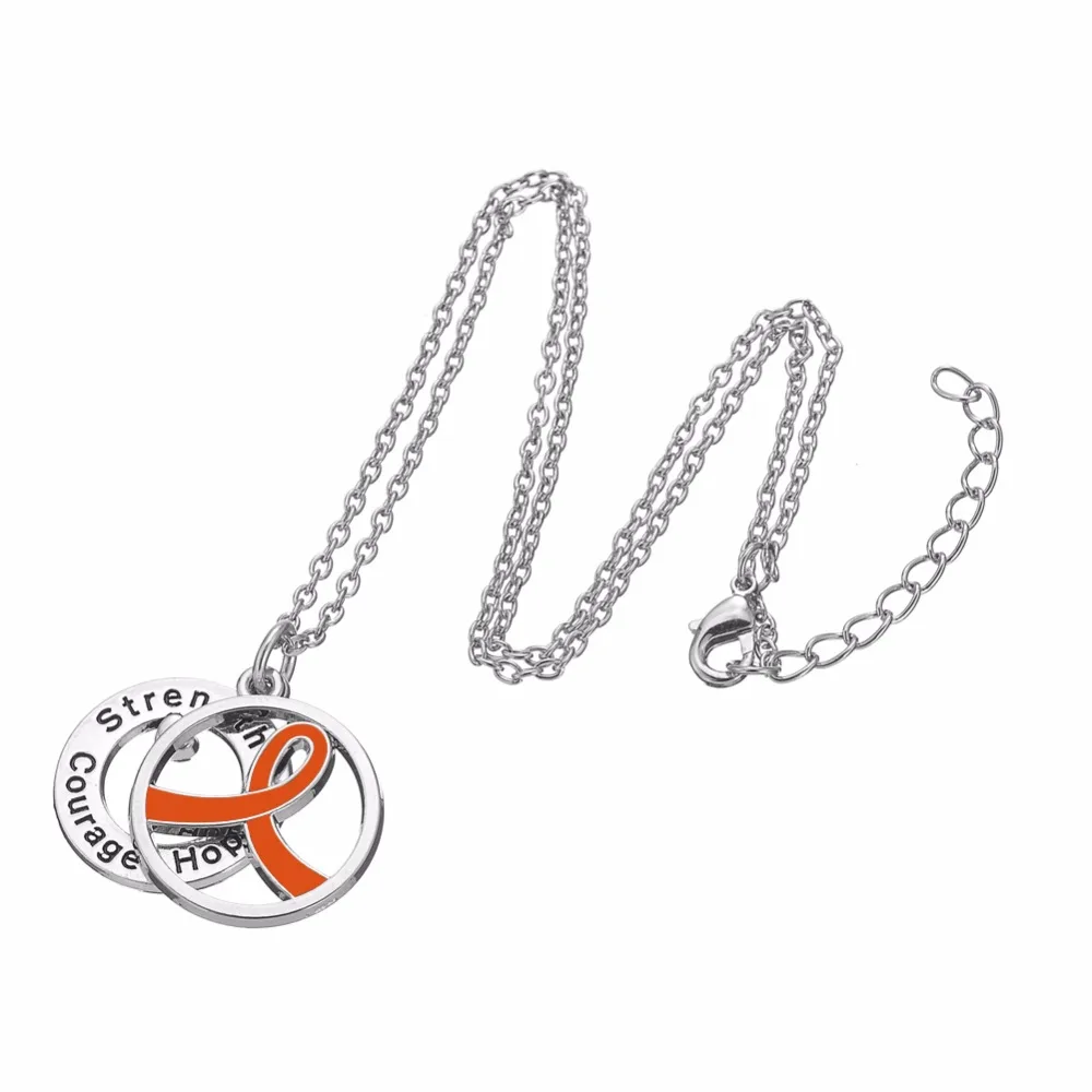 Ожерелье из ленты с раком молочной желудка надписью Hope Strength сплава кристаллами
