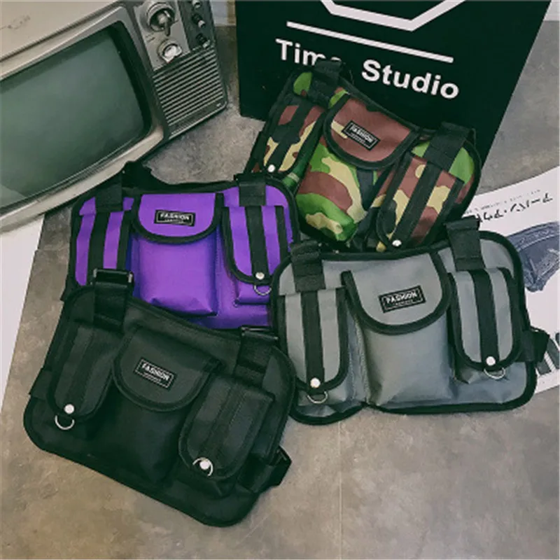 WENYUJH модная нагрудная поясная сумка спереди в стиле хип-хоп Уличная нагрудная сумка через плечо Bolso