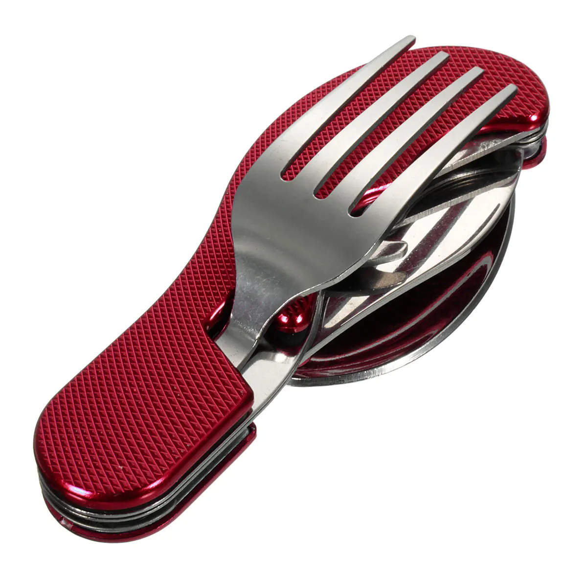 

3 in1 Multi-Function Tool Foldable Fork Spoon Set Stainless Steel Camping Travel Picnic Cutlery Portable Outdoor Tableware