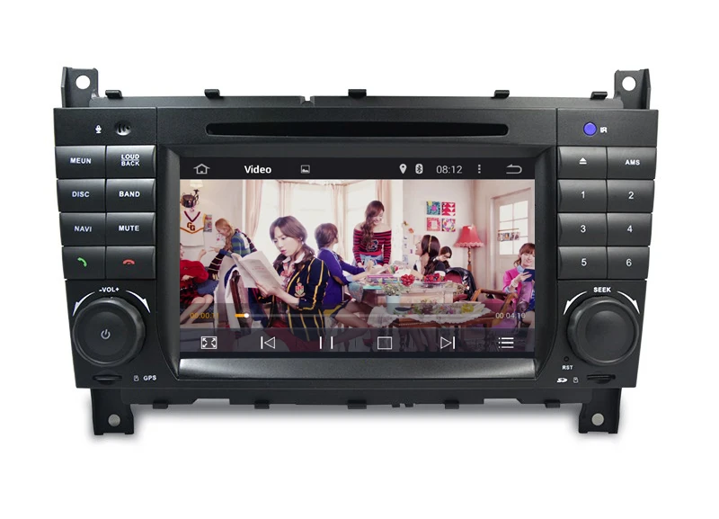 Sale HIRIOT Car Android 7.1 DVD GPS Player For MERCEDES BENZ W203 W209 C-Class Radio BT Mirror link Wifi/4G DAB+2GRAM 1024*600 16GMAP 7