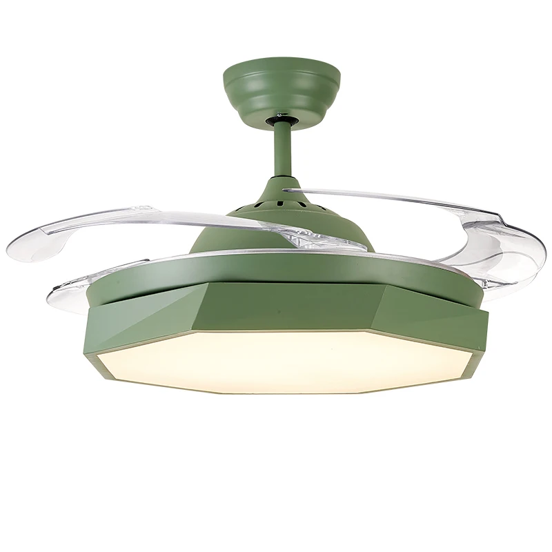 Us 283 4 Modern Simple Macaron Colorful Ceiling Fan Led Invisible Telescopic Automatic Fans Living Room Cooling Ceiling Fans With Lights In Ceiling
