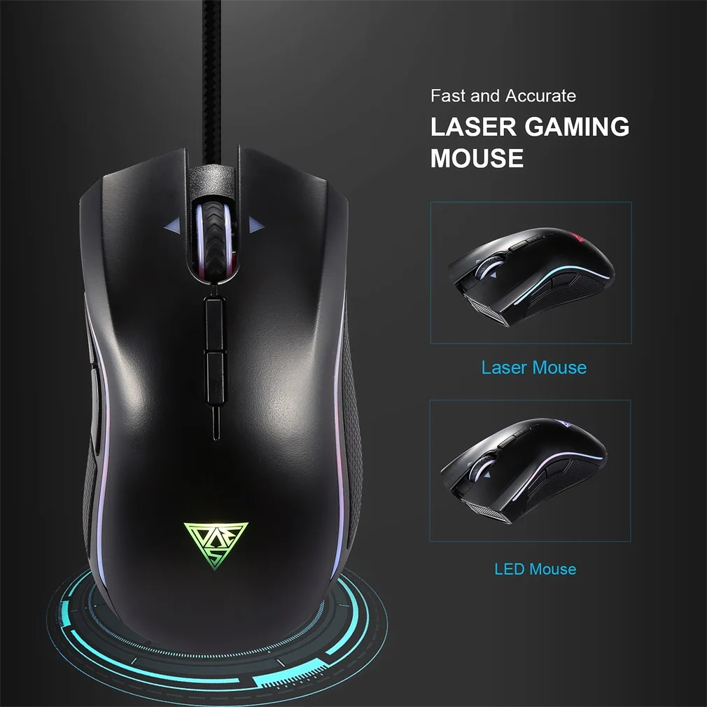 

1Pc M8 Ergonomic Optical Fire Key Professional Usb Wired Gaming Mouse Mice Led Light Game Mouse Black