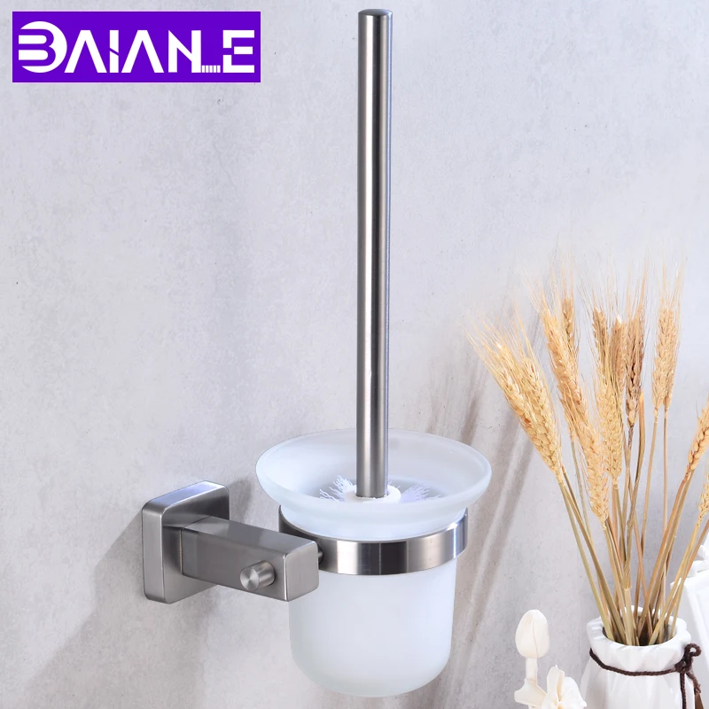 Toilet Brush Holder Stainless Steel Detachable Toilet Brush Holder Set Glass Cup Wall Mounted Bath Cleaning Tool Brush Holder Toilet Brush Holder Stainless Steel Detachable Toilet Brush Holder Set Glass Cup Wall Mounted Bath Cleaning Tool Brush Holder