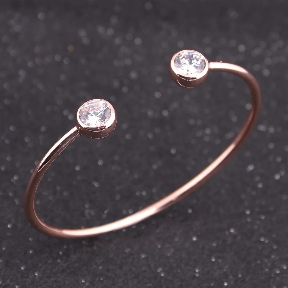 

Josbores New Simple Gold Color Cubic Metal Open Arm Cuff Bangles for Women Men Copper Alloy Charm Bracelets Jewelry Accessories