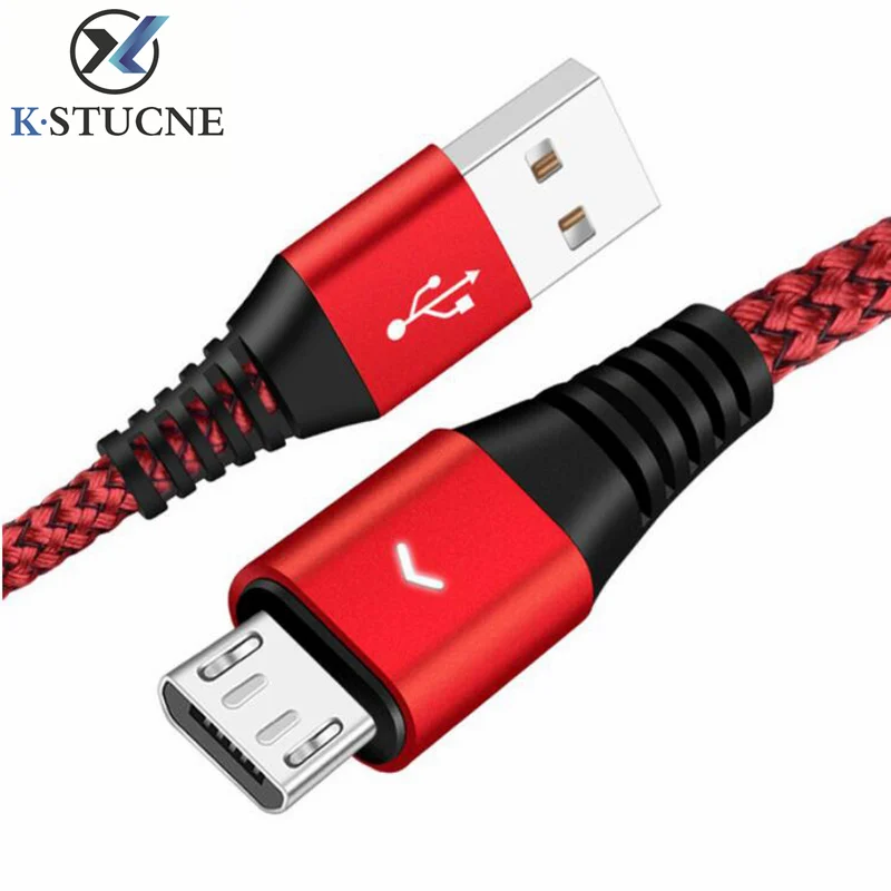 

Micro USB Cable LED 2.4A Fast Charging Nylon USB Sync Data Mobile Phone Android Adapter Charger Cable for Huawei Samsung Cable