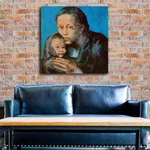 Pablo Picasso Mother And Child Canvas Posters Prints Wall Art Oil Painting Decorative Picture Modern Home Decoration Accessories