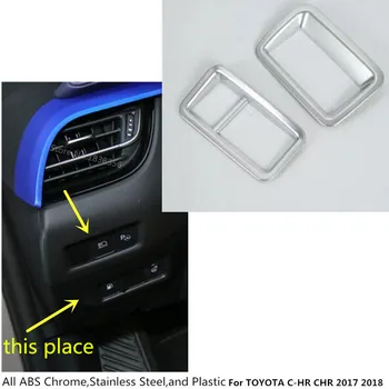 

Car Sticker Inner ABS Chrome Front Head Headlight Light Switch Inner Trim Frame Lamp For TOYOTA C-HR CHR 2017 2018 2019 2020