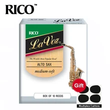 Rico la voz alto sax juncos/saxofone alto eb juncos, força média-macia/média, 10-pacote