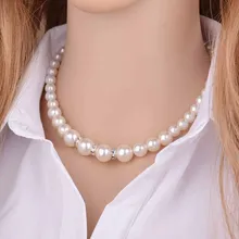 Изысканное Колье, ювелирное изделие, 8 мм., ожерелье из искусственного жемчуга, модное, имитирующее жемчужные бусы для украшения свадебной вечеринки