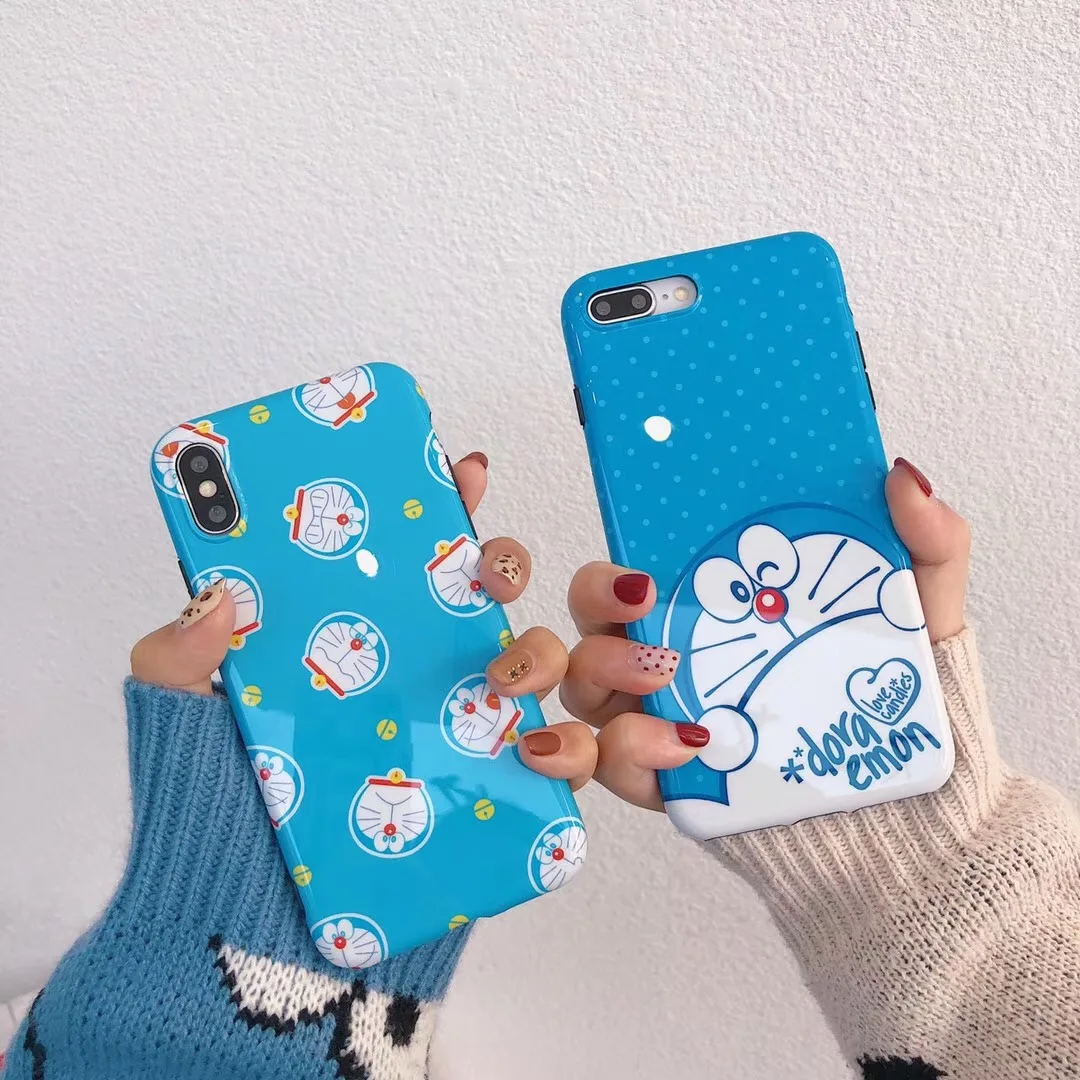 

Fashion Cute Cartoon Anime Doraemon Phone Case For iPhone Xs MAX Xr X 7 8 6 6s plus funny pattern soft silicon back cover Capa