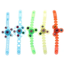 Мягкий флеш-гироскоп, светодиодный браслет, светится в темноте, игрушки для детей, светящийся браслет на запястье, вращающийся вручную