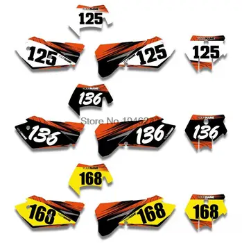 

Custom Background Number Plate Graphics Sticker Decals For KTM 125 200 250 300 350 400 450 525 SXF MXC SX EXC 2005 2006 2007