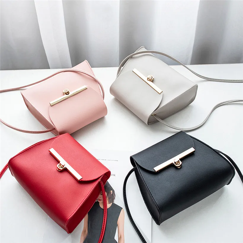 Simple Flap Shoulder PU Leather Bags Women Girls Pure Color Mini Messenger Chest Bag Cross body Handbags bolsa feminina Simple Flap Shoulder PU Leather Bags Women Girls Pure Color Mini Messenger Chest Bag Cross body Handbags bolsa feminina