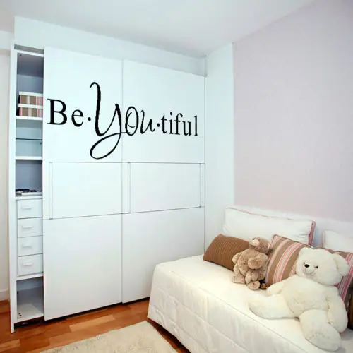 Виниловые наклейки на стены цитатой Be You tiful вдохновляющий текст красивый декор
