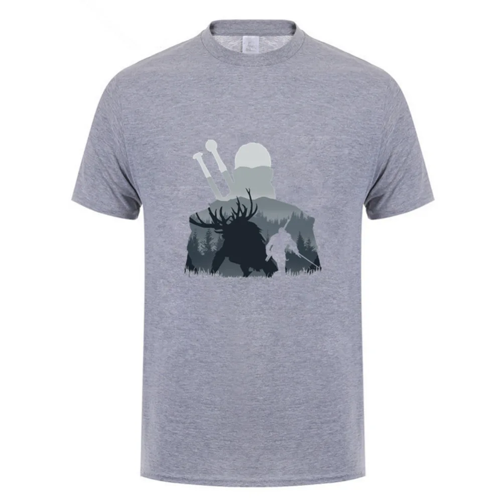 2018 The Witcher 3 T Shirt Summer Men Cotton Short Sleeve the witcher t-shirt Geralt de Riv Men Clothing Tops