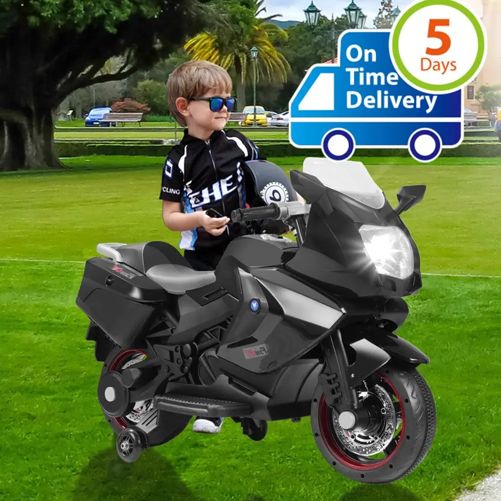 

Uenjoy Kids Motorcycle Electric Ride On Motorcycle 12V/ 2 Wheels/ Black