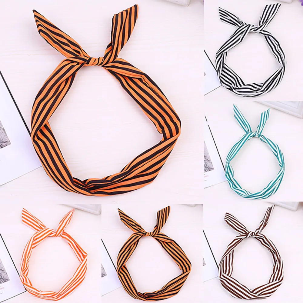 

Paisley Rockabilly Retro Line Head with Polka Striped Retro Scarf Line Hair with Many Colors Female hair band L0306
