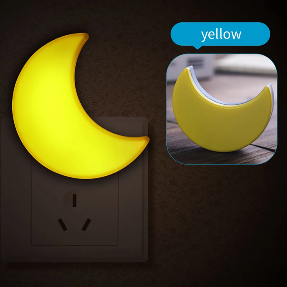 

AC220V EU Plug Moon LED Night Light Auto Light Sensor Control LED Wall Night Lights Child Baby Bedroom Bedside Decoratice Lamp