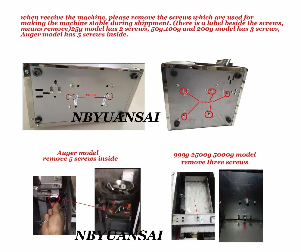 remove screws YUANSAI