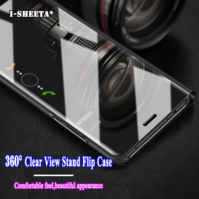 Smart Mirror View Case For Huawei P20 Pro P10 P9 Lite 2017 Leather Flip Cover for Y5 Y6 Y7 Prime Y9 2018 Mate 20 |