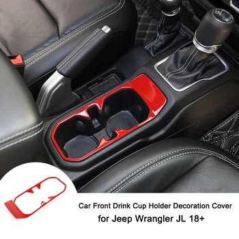 

for Jeep Wrangler JL 18+ Car Front Drink Cup Holder Decoration Cover for Jeep JL 2018+ Car Interior Accessories Car Stickers Red