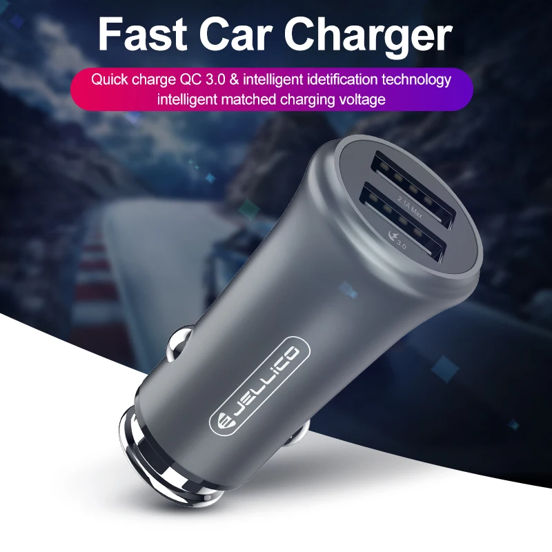 Jellico USB سريعة تهمة 3.0 شاحن سيارة الهاتف المحمول شاحن 2 منفذ USB سريع سيارة شاحن سامسونج Xiaomi شاحن الجهاز اللوحي ملاحظة Jellico USB سريعة تهمة 3.0 شاحن سيارة الهاتف المحمول شاحن 2 منفذ USB سريع سيارة شاحن سامسونج Xiaomi شاحن الجهاز اللوحي ملاحظة