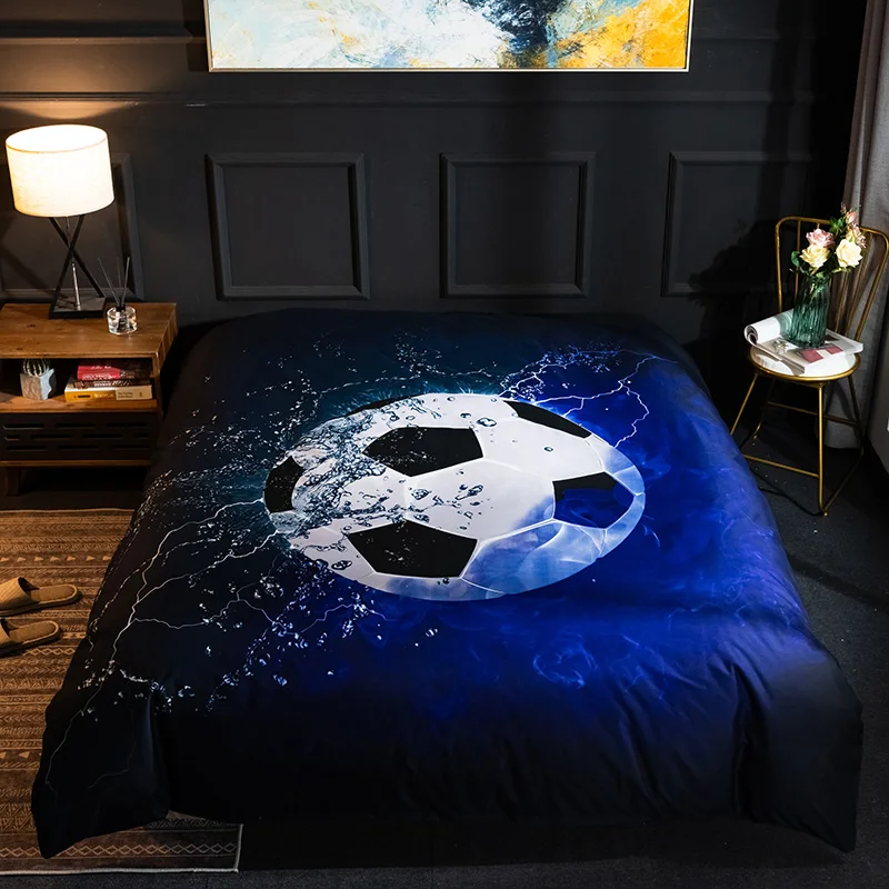 3D Football Printing Bedding Set Baseball Soccer Basketball Pattern Duvet Cover Set Home Bedroom Decor Bed Linens Bedclothes