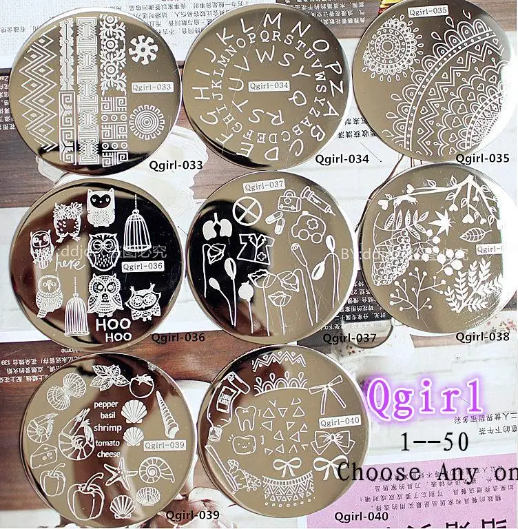 

1PC Qgirl Series Nail Art Stamping Plates Flower Image Templates Stamper Scraper Steel Polish Konad Nail Stamp Manicure Template