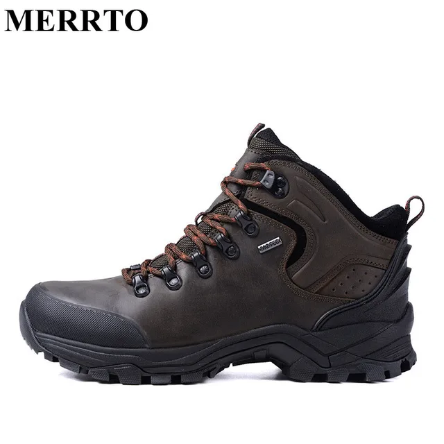 Merrto Mens Tahan  Air  Hiking Sepatu Gunung Kulit Sepatu 