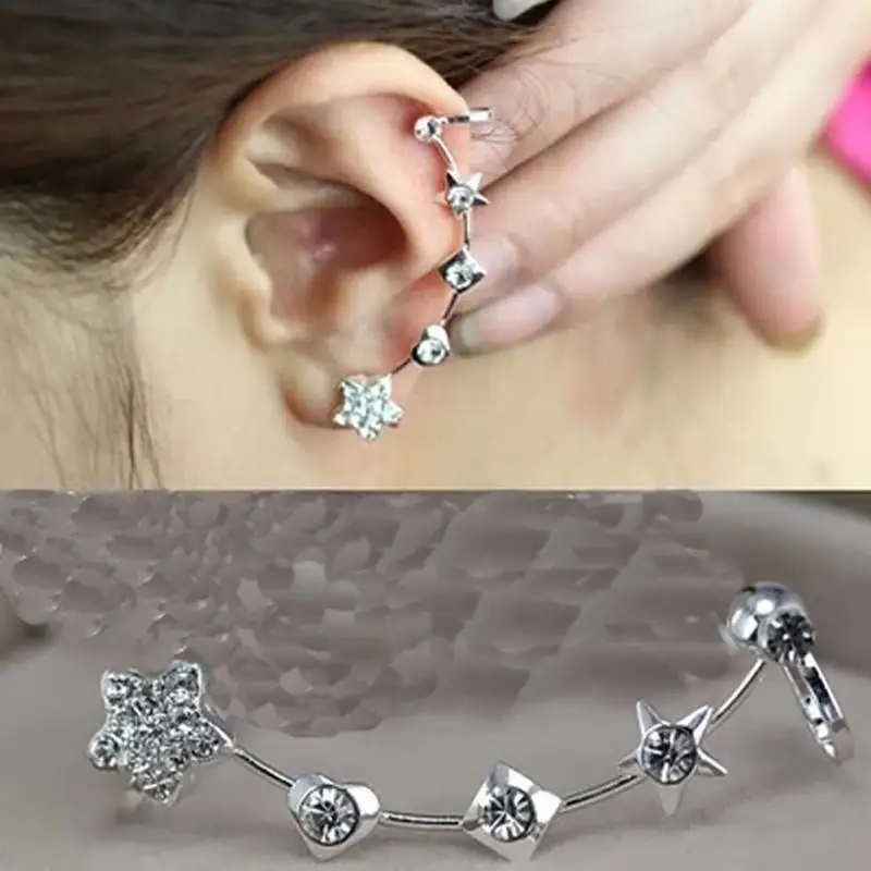 New Fashion Exquisite Designed Ear Wrap Beautiful Star Rhinestone