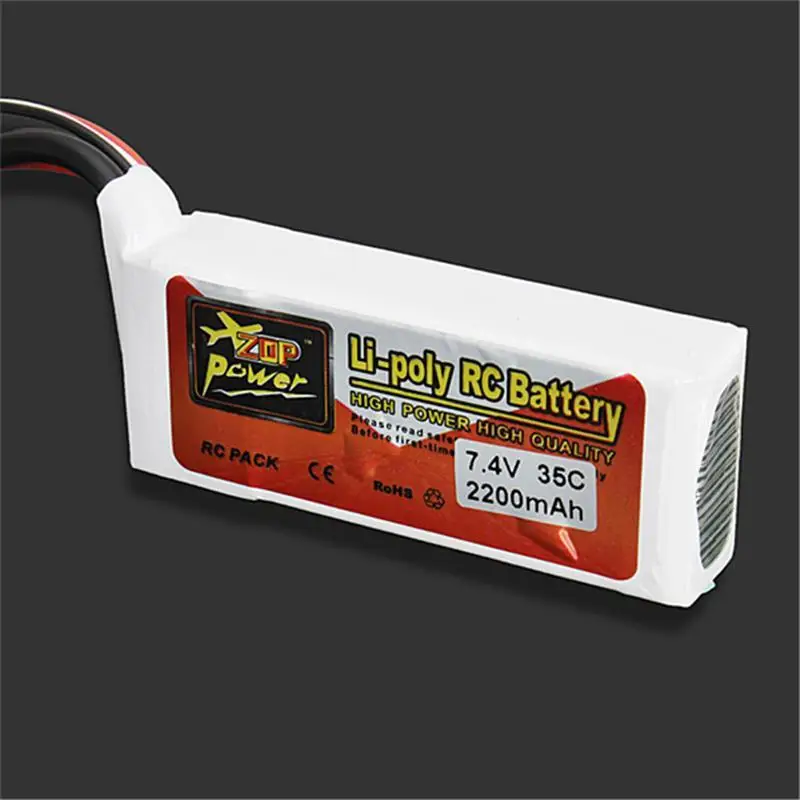 Горячая ZOP мощность RC 7,4 V 2200mAh 35C 2S 2S1P Lipo батарея T вилка перезаряжаемая для радиоуправляемого дрона вертолета мультикоптера модель автомобиля