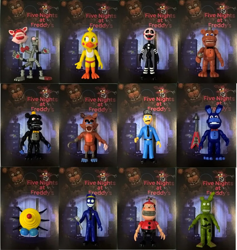 

New 4.5Inches 1pc PVC Five Nights At Freddy's With Lighting Action Figures Toys Foxy Freddy Fazbear Bear Doll OP bag