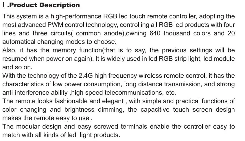 RGB 2.4 г Беспроводной сенсорный экран светодиодный контроллер dc12v dc24v 18a Радиочастотный пульт дистанционного управления для светодиодной