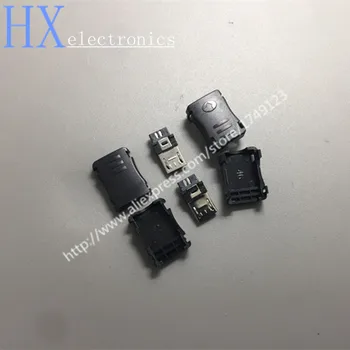 

Free shipping 100PCS Micro USB 5 Pin T Port Male Plug Socket Connector&Plastic Cover For DIY --M25