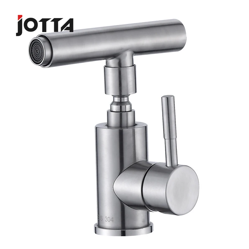 Stainless steel universal robot single-hole cold and hot water faucet fashion basin cold and hot dragon variable million