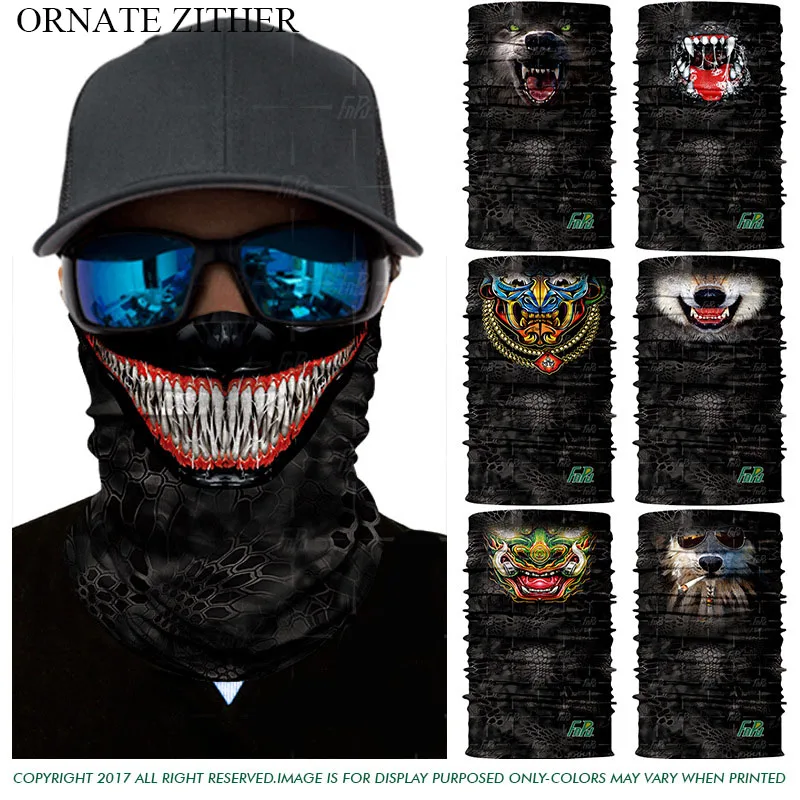 

3D Venom Vampire Buffs Bandana Cosplay Face Mask Animal Braga Cuello Wolf Tiger Kryptek Camouflage Neck Warmer Hunting Balaclava