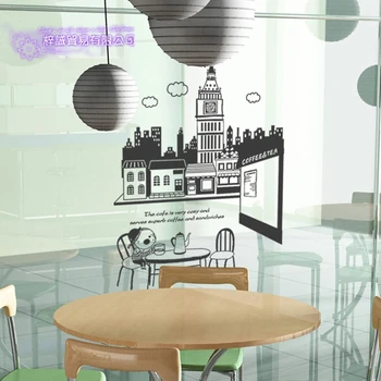 

Coffee Shop Wall Decal Cafes Milk Tea Bakey Cake Wall Art Sticker Decal DIY Home Decoration Mural Decor Coffee Glass Sticker