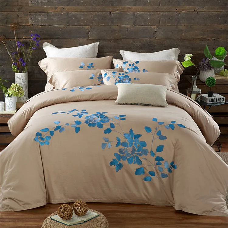 

MYRU Luxury Tribute Silk Cotton Embroidery Luxury Bedding Set Noble Palace Royal BedSet King Queen Size Duvet cover Bedsheet Set