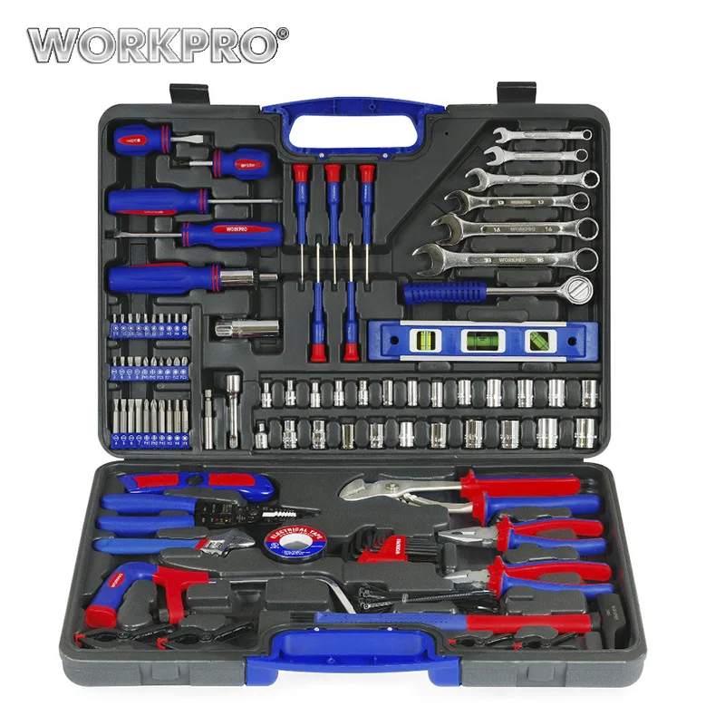 WORKPRO 139 шт., домашний инструмент, набор инструментов для дома, Набор отверток, плоскогубцы, гаечный ключ