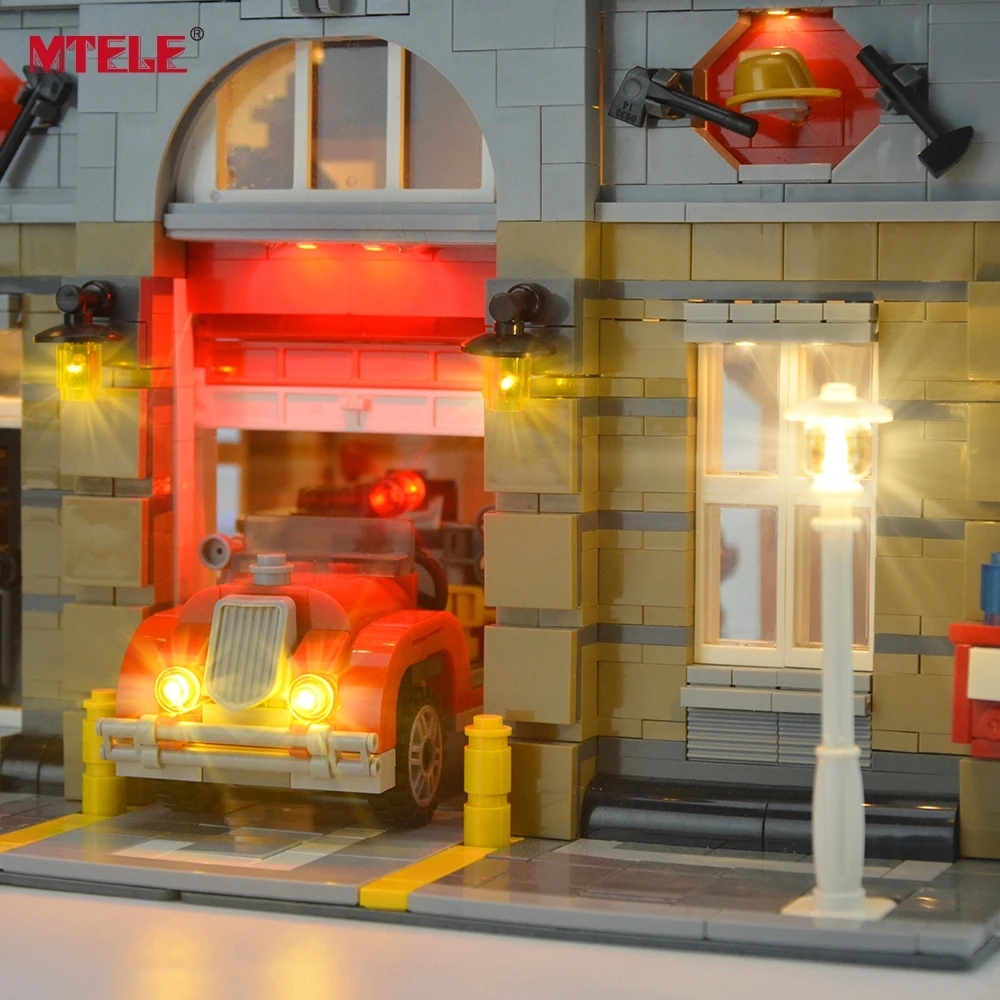MTELE бренд светодиодный светильник комплект для 10197 пожарной станции|toys for|lego city