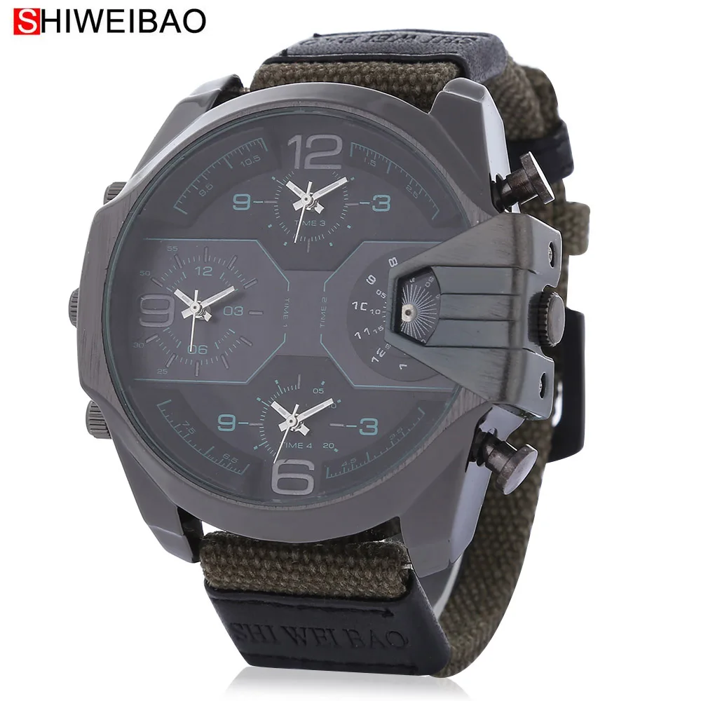 military watches four time zones quartz watch for men  (3)